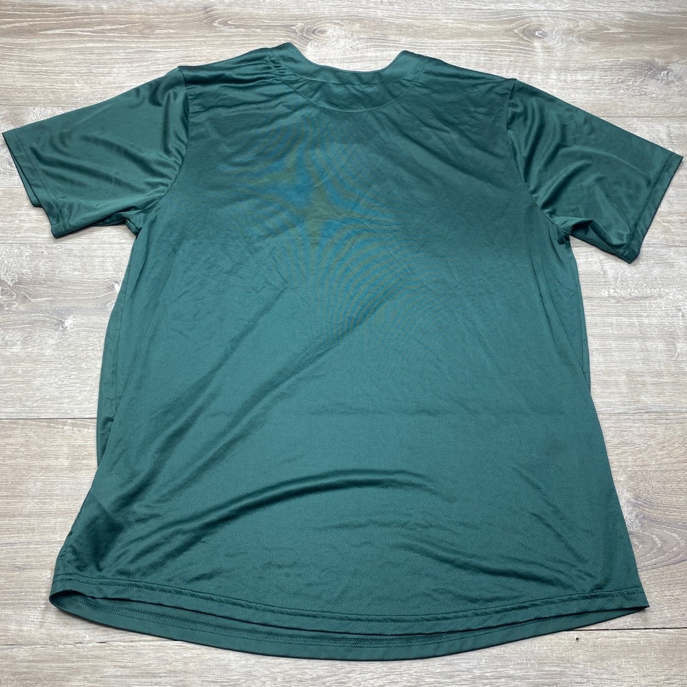 Nike MLB Jersey Mens Large Green Oakland Athletics Short Sleeve Henley Shirt - Picture 6 of 8